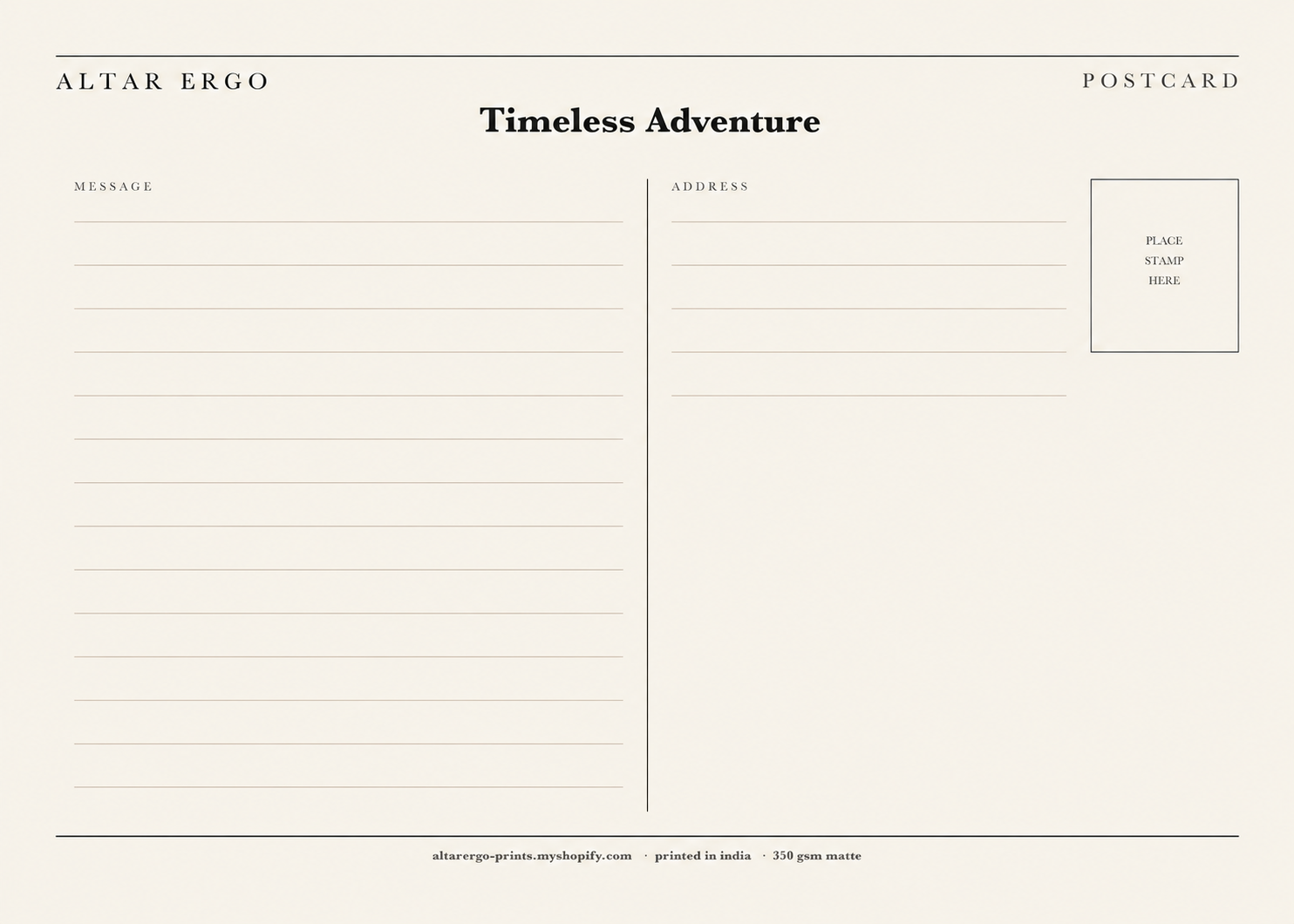 Timeless Adventure — postcard detail, Altar Ergo