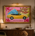 Fairytale Roadtrip — framed art print in living room setting, Altar Ergo